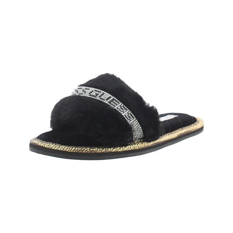 Guess faux fur slides sale
