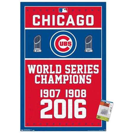 MLB Chicago Cubs – Champions 16 Wall Poster with Push Pins 22.375 x 34