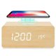 thumbnail image 3 of Wooden digital alarm clock with wireless charging, adjustable dimmer and brown alarm volume, 3 of 5