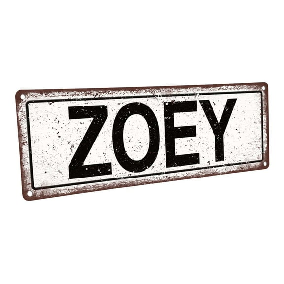 Zoey 4"x12" Metal Sign, Wall Décor for Kids Room and Nursery