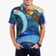 thumbnail image 1 of Balery Stained Glass Ocean Wave Camisa Polo de Hombre con Estampado, de Manga Corta y Tejido Medio, Camisa Tipo Golf Polo-4X-Large, 1 of 6