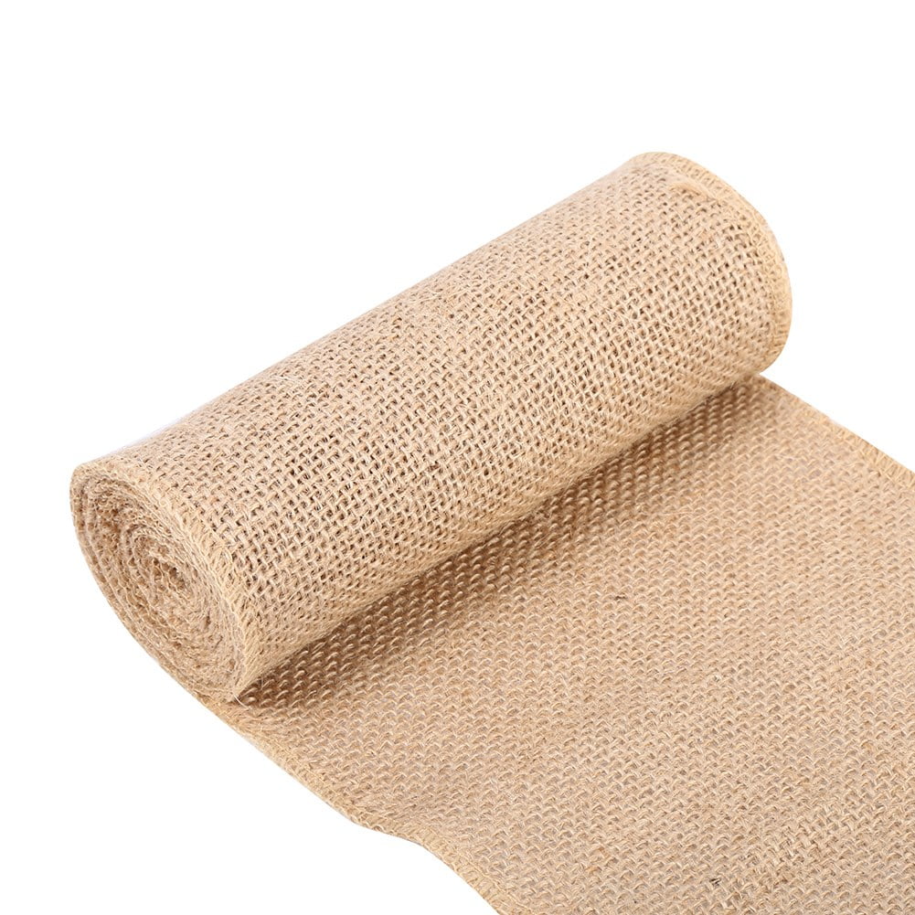 12" Wide X 10M Hessian Roll Burlap Jute Farbic Roll Rustic Table Runners Crafts 
