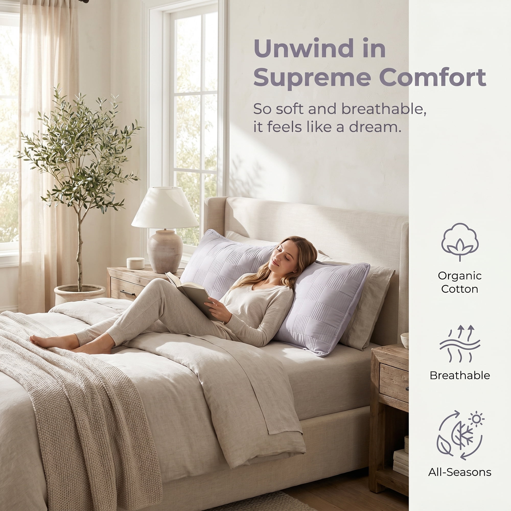Unique Bargains Comfortable Pillow Protector, 2-pack, Polyester Quilted for Home Gray