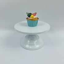 NAWWOO Round Cake Rest 8 Inch White Cupcake Stand, Dessert Display Plates for Snacks, Cookies, Candy Dish for Birthday Parties, Weddings, Baby Shower and Other Events