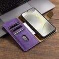 thumbnail image 2 of for Samsung Galaxy S25 Ultra Wallet Case, Classic Business with Card Slots Kickstand Magnetic Buckle PU Leather Flip Folio Shockproof Full Body Protective Phone Case for Galaxy S25 Ultra, Purple, 2 of 5