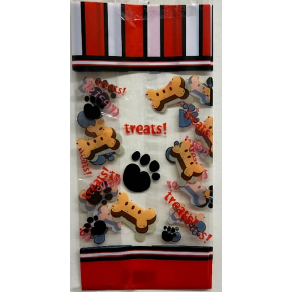 DOG TREATS and BONES Cello Bag - 7"H X 3"W X 2"D (Pack of 50)