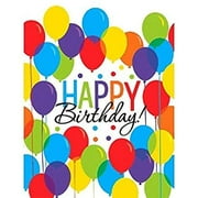 Amscan 570014 Rainbow Balloonatic Birthday Bash Table Covers - Pack of 18