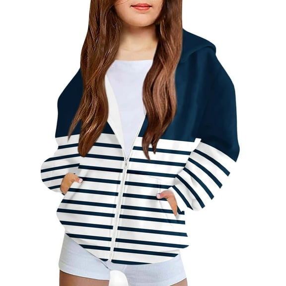 Girls Zip Up Hoodies Printed Zipper Sweatshirts Hooded for Toddler Kids Kids Plaid Jacket