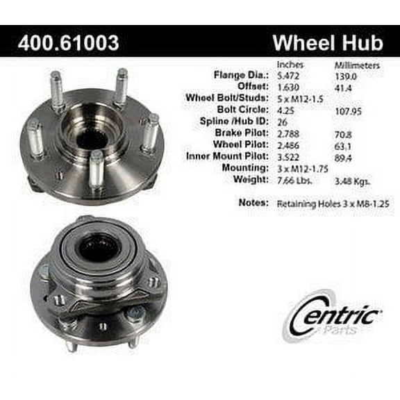 CENTRIC PARTS - HUB Fits select: 1999-2003 FORD WINDSTAR