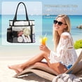 thumbnail image 5 of Tinyat Mesh Tote Bag for Women Extra Large Clear Tote Bag Pvc Bag 5-Pockets for Seaside Pool Picnic Black, 5 of 7