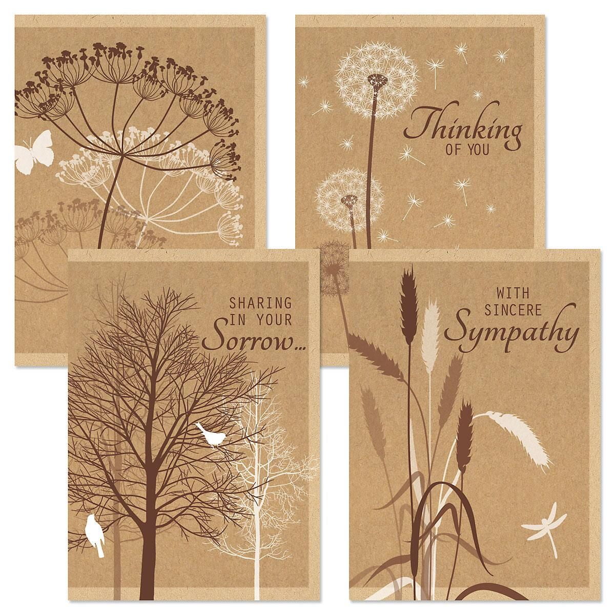 LOT 8 ASST SCENIC SYMPATHY CARDS/ENV..JUST $.50 EA...4 DIFF DESIGNS..CURRENT 