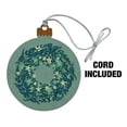 thumbnail image 2 of Winter Wreath Flowers Blue Wood Christmas Tree Holiday Ornament, 2 of 6