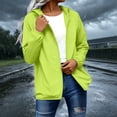 thumbnail image 2 of Waterproof Rain Jacket Women with Hood Rainy Day Outfits Lightweight Zip up Windbreaker Raincoat Long Sleeve Tops Packable Loose Fit Plus Size Summer Outfits,Green,4XL, 2 of 7