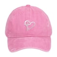 thumbnail image 3 of Womens Washed Baseball Cap Heart Cross Print Sun Hat Outdoor Sports Cap Pink, 3 of 4