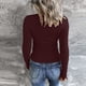 thumbnail image 4 of Prolriy Tops de verano para mujer 2024, camisetas Henley de manga larga para mujer, camisetas ajustadas con botones y cuello redondo, camisetas de punto acanalado, camisetas para mujer, color vino L, 4 of 7