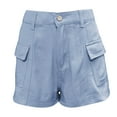 thumbnail image 5 of WAYUTE Women's Shorts Cargo Denim Shorts Summer Casual Vintage Loose Button Zipper Shorts, 5 of 8