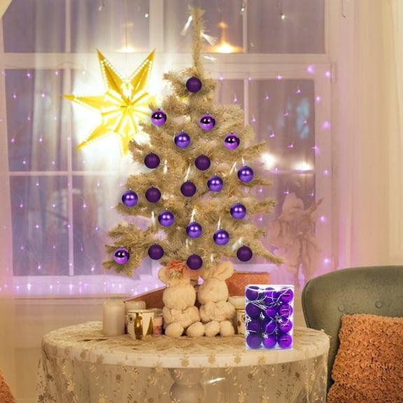 New Year Gifts ABPWLY Christmas Pendant Decorative Shatterproof Christmas Tree Pendants Hanging 30mm Christmas Baubles Balls Ornaments Set Pack of 24 PCS Chirstmas Gifts Sales