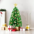 thumbnail image 5 of 3 Ft Green Christmas Tree Tinsel Dual Color Change 12 Modes Timer DIY 50 Warm White & Colored Lights 15 Ball Ornaments Star Battery Operated Small Artificial Full Xmas Tree Table Indoor Holiday Decor, 5 of 14