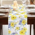 thumbnail image 3 of Table Runners 72 Inches Long Dress Scarves, Yellow Watercolor Floral Farmhouse Kitchen/Dining Table Runner, Coffee Tablerunners, Spring Flower Abstract Art 14x72 Inch, 3 of 9