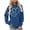 Blue, variant on Cropped Zip Up Hoodie Women Winter Fall Relaxed Fit Crewneck Long Sleeve Batwing Drop Shoulder Zipperless Heart Print Pullover Ribbed Knit Tops Sweatshirt(Black,XL)