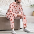 thumbnail image 7 of Picia Ladybug With Flower Pattern Men’s Long-Sleeve Sleepwear Set - Soft 2-Piece Loungewear with Pockets, Comfy PJs for Relaxing Nights-XX-Large, 7 of 7