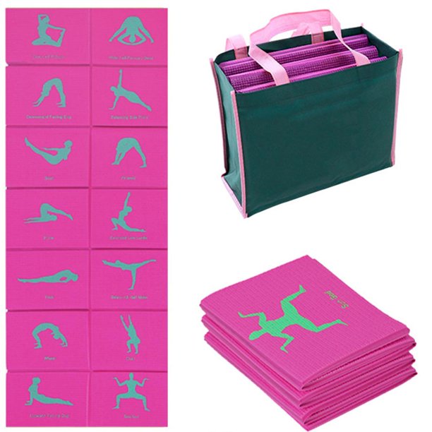 Esterilla De Yoga, Esterilla De Ejercicio Antideslizante Gruesa Plegable Para Principiantes, Esterilla De Viaje Portátil Para Pilates Con Bolsa De Transporte Yuarrent OD015000-02
