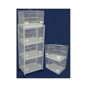 Six Small Bird Breeding Cages with One 4 Tier Stand in White