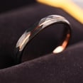 thumbnail image 5 of Tungsten Carbide Two-tone Ring Rose Gold and Black Diamond-cut Sandblasted Finish Unisex Tungsten Steel Couple Rings, 5 of 11
