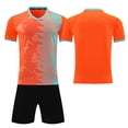 thumbnail image 2 of Custom Football Kit Set for Adult and Child, Name Number Team Logo DIY Family Match Personalized Jersey Shirt Shorts Set, Dad and Son Matching Outfits Orange XXL, 2 of 6