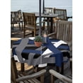 thumbnail image 2 of Outdoor Tablecloths with Umbrella Hole & Zipper, Navy Blue Black Geometric Round Tablecloth 54 Inch, Modern Art Abstract Grey Line Waterproof Table Cloth, Patio/Pool/Picnic Table Covers, 2 of 8
