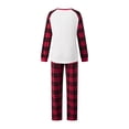 thumbnail image 3 of Christmas Family Pajamas Matching Set Letters T-shirt with Plaid Pants, 3 of 10