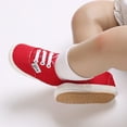 thumbnail image 6 of Yindaity Baby Canvas Shoes Girls Boys Sneakers Toddler First Walkers Slip On Crib Shoes (Red,12-18 Months), 6 of 6