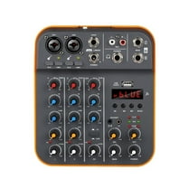 Debra 4-Channel Audio Interface DJ Console Mixer With USB Sound Card 48V For PC Recording Microphone Live Streaming ,Precision Control and Adjustment