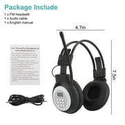 Personal FM Radio Headphones with Best Reception, TSV Wireless FM Radio Headset Ear Muffs Powered by AA Battery - Black