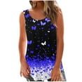 thumbnail image 2 of Runfenguu Womens Racerback Tank Tops Swim Tank Top Women Ladies' Casual And Fashionable Printed Round Neck Sleeveless Western Vests, 2 of 5