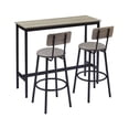 thumbnail image 5 of Juego de mesa de bar con 2 taburetes tapizados de PU y respaldo. Juego de mesa de comedor de altura de bar, color gris., 5 of 5