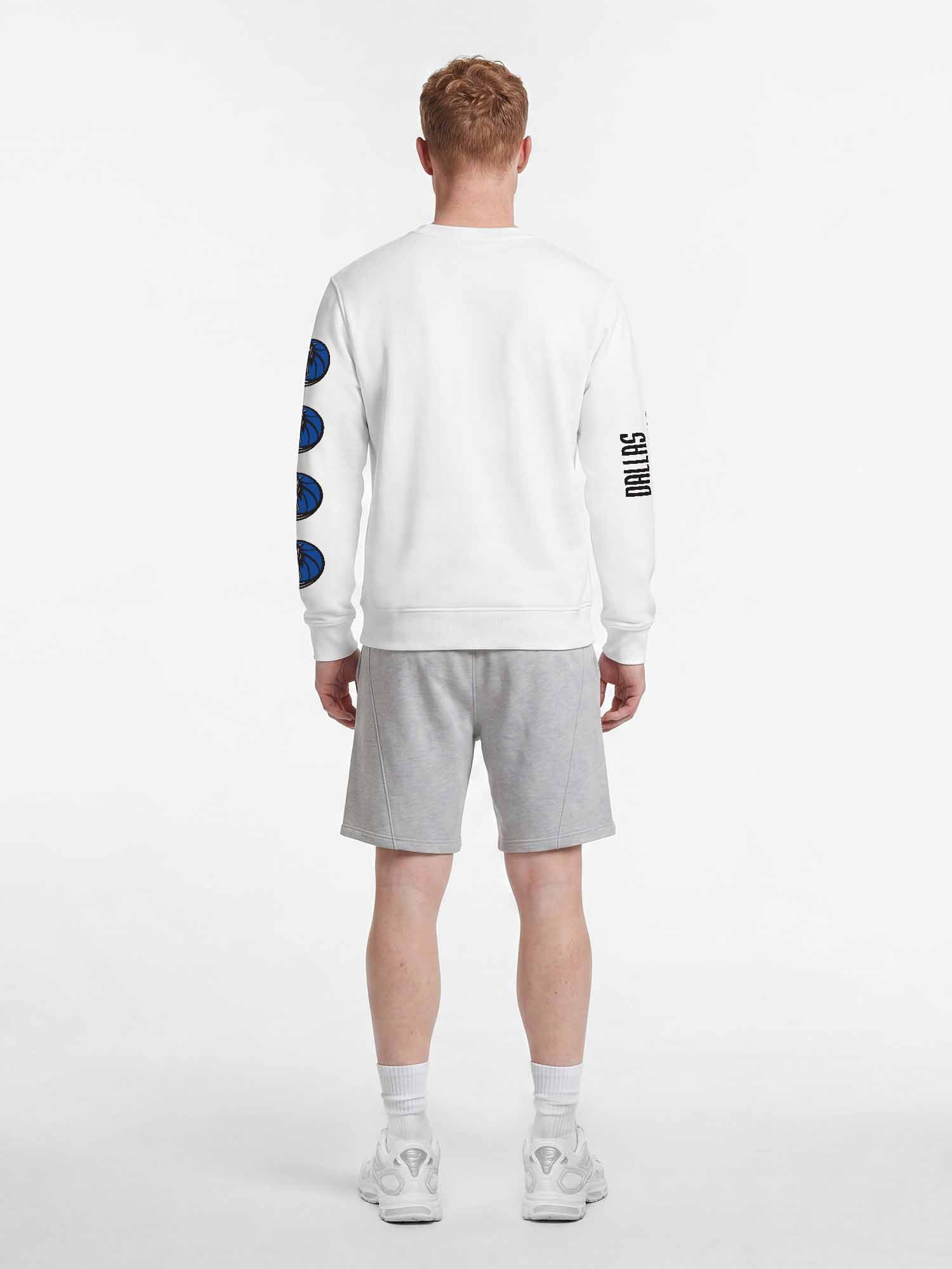 Dallas Mavericks Reebok Mens White Crew Sweatshirt