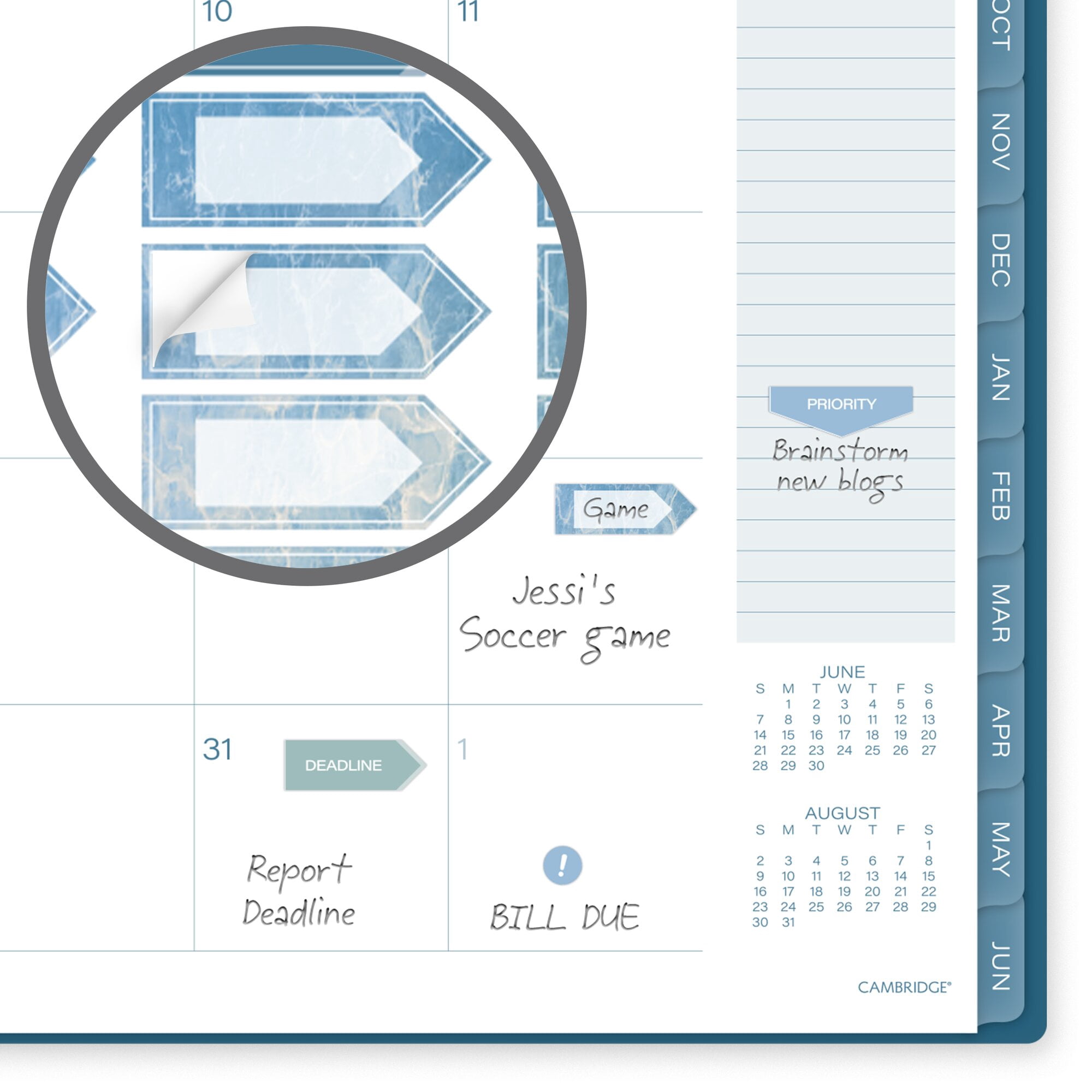 Mead Cambridge Oceana Academic 2026-2027 Weekly Monthly Planner Large 8 12 x 11