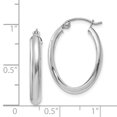 thumbnail image 2 of Diamond2Deal 14K White Gold Polished 3.5mm Oval Hoop Earrings for Women (L- 0.63 inch, W- 0.67 inch), 2 of 6