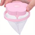 thumbnail image 4 of 3 Pieces Reusable Washing Machine Lint Catcher Home Washing Machine Wool Net Bag Hair Filter Net Bag Shampoo Hair Catcher (Blue) Color, Pink, Green, 4 of 4