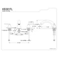 thumbnail image 2 of Kingston Brass KB361FL  Two-Handle Deck Mount Roman Tub Faucet, Polished Chrome, 2 of 4
