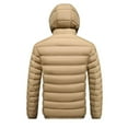 thumbnail image 4 of YueHuiYing Men's Casual Fashion Solid Color Hooded Jacket Zipper Pockets Removable Hood Thickened Parkas, 4 of 4