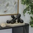 thumbnail image 2 of 13" x 7" Black Porcelain Molecule Abstract Sculpture, by CosmoLiving by Cosmopolitan, 2 of 7