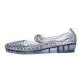 thumbnail image 2 of HOWPAY Sandals for Women Hollow out on Closed Toe Transparent Jelly Shoes Non- Summer Beach Casual Lightweight Ballet Flats Navy 41, 2 of 8
