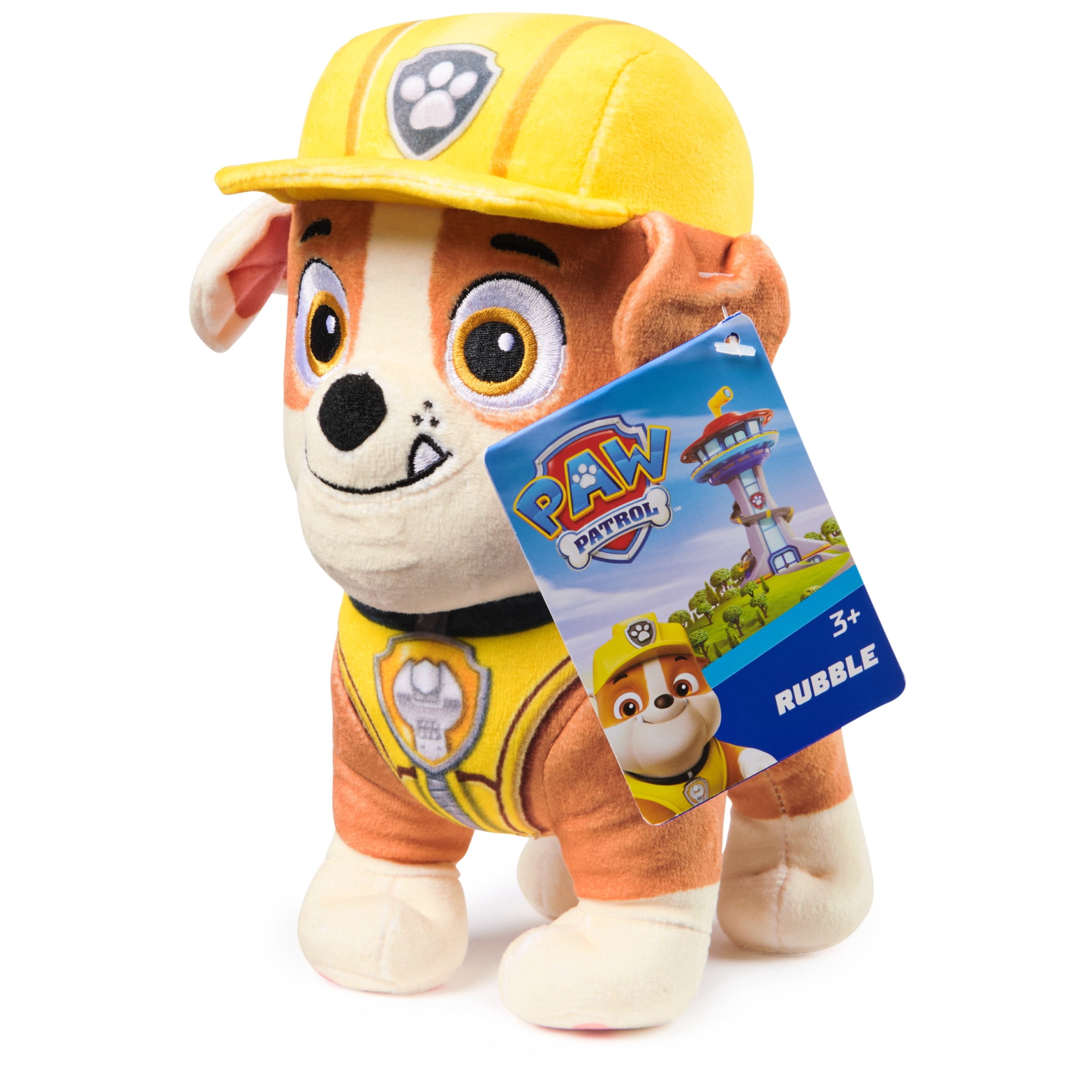 PAW Patrol Premium Plush Rubble 7-Inches Tall with Super Soft Fur for Kids Ages 3+