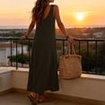 thumbnail image 3 of Dvprdro V Neck Sleeveless Ribbed Knit Soft Stretchy Loose A Line Maxi Dress for Women 2026 Summer Beach Vacation Solid, 3 of 10