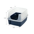 IRIS USA OpenTop Cat Litter Box with Shield and Scoop, Navy