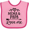 thumbnail image 3 of Inktastic Mema and Papa Love Me Girls Baby Bib, 3 of 4