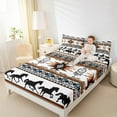 thumbnail image 4 of jejeloiu Aztec Geometric Pattern Full Size Sheets,Horse Dreamcatcher Bed Sheets,White Black Sheet Sets For Adults,Microfiber Bedroom Decor,4-Piece, 4 of 7