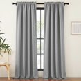 thumbnail image 3 of NICETOWN Room Darkening Light Grey Curtains for Bedroom， Dual Rod Pockets & Hook Belt Thick Faux Linen Thermal Curtains Window Treatments for Living Room/Bedroom， W52 x L84， 2 Panels, 3 of 8